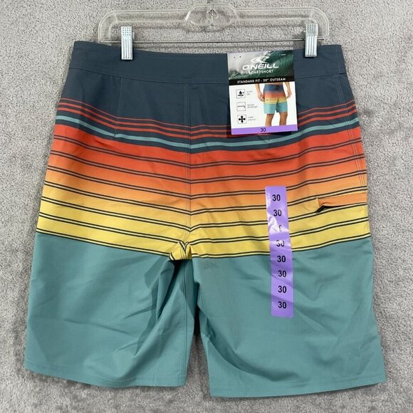 NEW ONeill Mens 30 Gradient Stripe Boardshorts Quick-Dry 4-Way Stretch Multi - Picture 3 of 7
